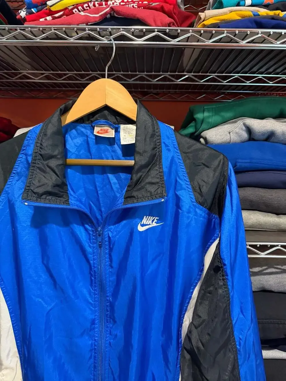 Vintage 90s Nike Colorblock Nylon Full Zip Windbreaker Jacket Men’s Large